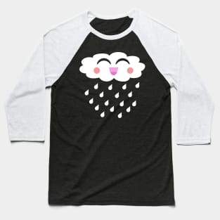 Kawaii Cloud Raindrops Baseball T-Shirt